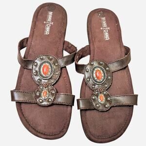 Minnetonka Beaded Leather Sandals